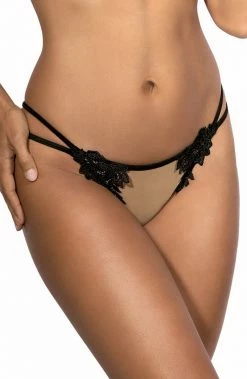 COAXcopenhagen.com LINGERIE Sheer Mesh String Panty With Black Lace - CHARISMATIC