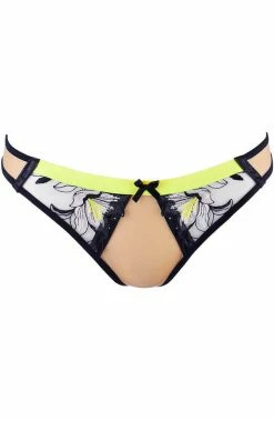 COAXcopenhagen.com Thong With Neon Yellow Contrast - Sensual Escapade