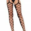 COAXcopenhagen2 Garter Belt & Suspender Suspender Stockings With Diamond Net Cut-out