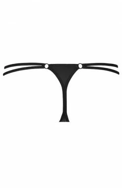 COAXcopenhagen2 Black Wet Look Thong - TITILLATING