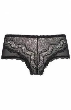 COAXcopenhagen2 Black Cut-out Brief Panty With Silver Shimmer - TENDERNESS