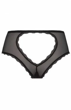 COAXcopenhagen2 Black Cut-out Brief Panty With Silver Shimmer - TENDERNESS