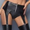 COAXcopenhagen2 Garter Belt & Suspender Wet Look Garter Belt With Metal Zip - Thrill Me