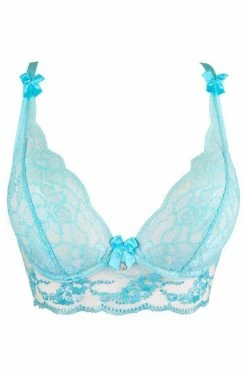 COAXcopenhagen.com LINGERIE Turquoise Lace Bustier Bra - Love Bound