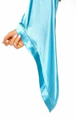 COAXcopenhagen.com LINGERIE Turquoise Satin Robe - Sara