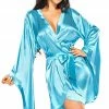 COAXcopenhagen.com LINGERIE Turquoise Satin Robe - Sara