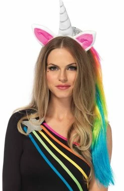 COAXcopenhagen2 Unicorn Headband With Rainbow Coloured Ponytail