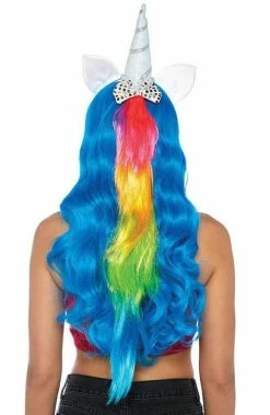 COAXcopenhagen2 Unicorn Headband With Rainbow Coloured Ponytail