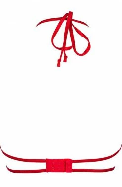 COAXcopenhagen2 LINGERIE Halter Neck Bra With Red Lace - VENERATED