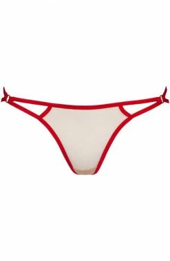 COAXcopenhagen2 Sheer Nude Knickers With Red Lace - VENERATED