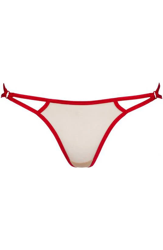 COAXcopenhagen2 Sheer Nude Knickers With Red Lace - VENERATED
