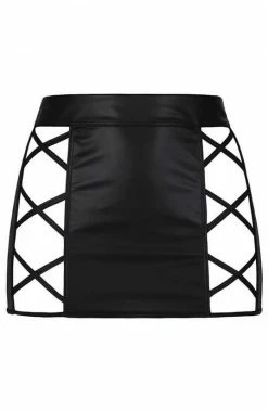 COAXcopenhagen2 Black Wet Look Mini Skirt - VOLUPTUOUS LINGERIE
