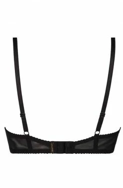 COAXcopenhagen2 LINGERIE Black Wet Look Shelf Bra - VOLUPTUOUS