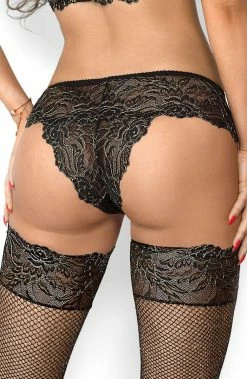 COAXcopenhagen2 Black Brazilian Panty With Gold Shimmer - VOULEZ VOUS LINGERIE