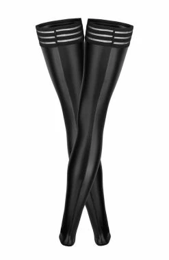 COAXcopenhagen2 The COAX Fetish Wet Look Stay Up Stockings - Making Me High