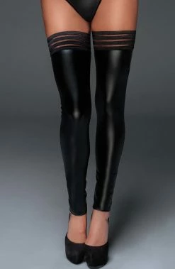 COAXcopenhagen2 The COAX Fetish Wet Look Stay Up Stockings - Making Me High