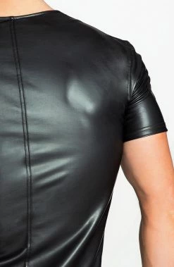 COAXcopenhagen2 Wet Look T-shirt With V Front - My Will The COAX Fetish