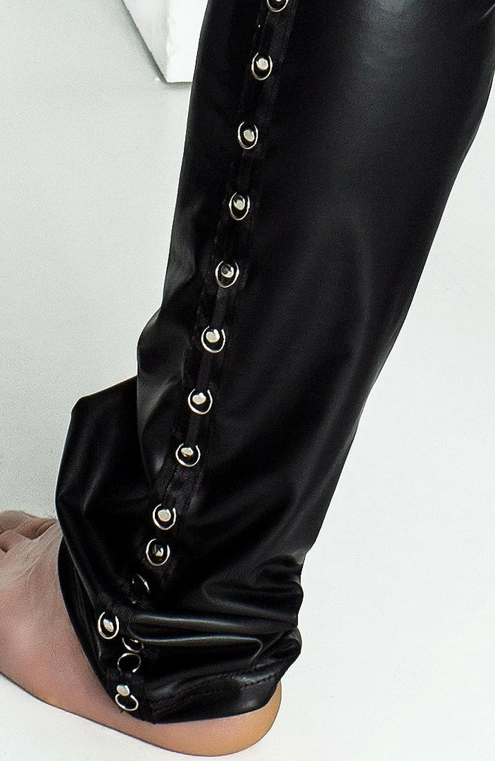 COAXcopenhagen2 Wet Look Pants With Studs - Damn Right