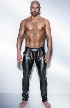 COAXcopenhagen2 Wet Look Pants With Harness - HUNK
