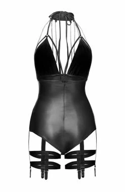 COAXcopenhagen.com Wet Look Cage Bodysuit With Garter - OUTRAGEOUS