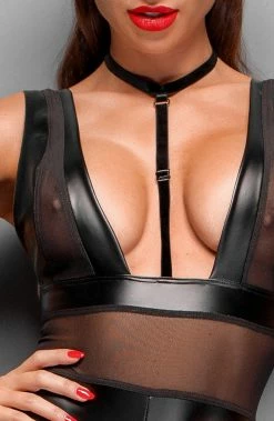 COAXcopenhagen2 Wet Look Catsuit With Choker - Ladylike