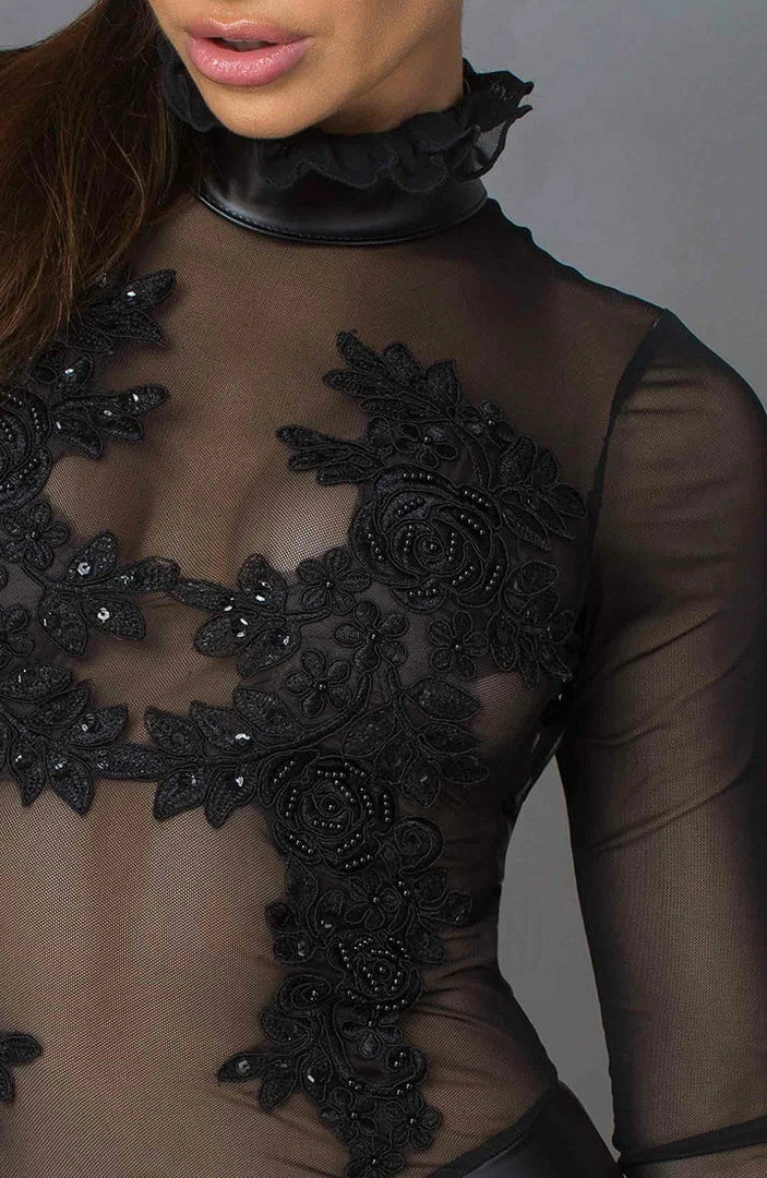 COAXcopenhagen2 Dress With Embroidery And Wet Look - V.I.P. Doll The COAX Fetish