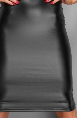 COAXcopenhagen2 Wet Look Pencil Dress With Choker - Don't Even The COAX Fetish