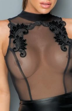 COAXcopenhagen.com Sheer Mesh & Wet Look Pencil Dress - The Runway The COAX Fetish