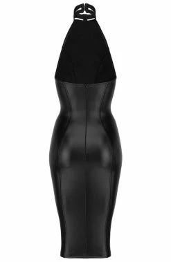 COAXcopenhagen2 Wet Look Pencil Dress - Crave Me The COAX Fetish