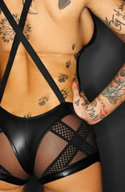 COAXcopenhagen2 Wet Look Teddy With Boyshorts - I'm A Narcissist