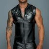 COAXcopenhagen.com The COAX Fetish Sleeveless Wet Look Shirt With Hoodie - Hooded Bro