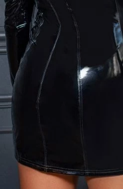 COAXcopenhagen.com Button-up Long Sleeve PVC Dress - Womanizer The COAX Fetish