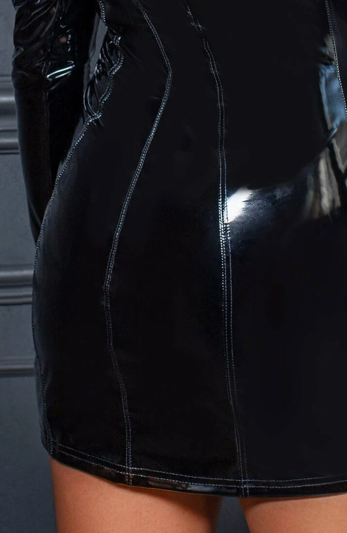 COAXcopenhagen.com Button-up Long Sleeve PVC Dress - Womanizer The COAX Fetish