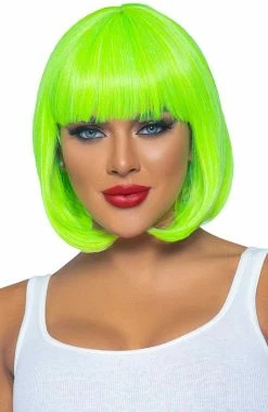 COAXcopenhagen.com Neon Green Short Bob Wig NASA & Space Costumes